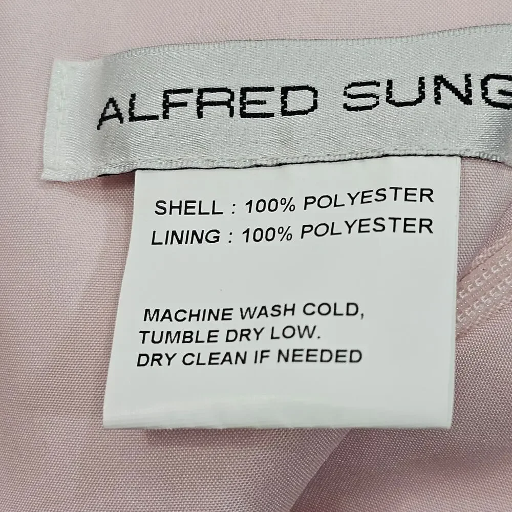 Alfred Sung Pink Bustier Lace Up Back Pocketed Satin Gown Women's Size 12R NWOTF - Picture 13 of 16